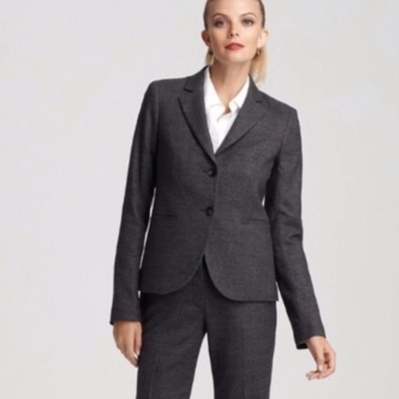 Theory NWT Zaylin Blazer Fern Virgin Wool Blue Multi 2 Button Size 00 - Picture 10 of 12